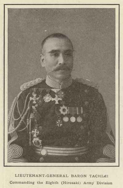 Generalløjtnant Baron Tachimi, der leder den ottende (Hirosaki) Army Division af Japanese Photographer