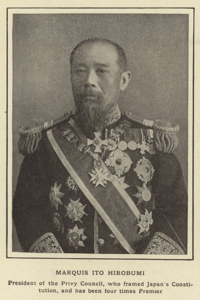 Marquis Ito Hirobumi, formand for Privy Council, som udformede Japans forfatning, og har været fire gange premierminister af Japanese Photographer