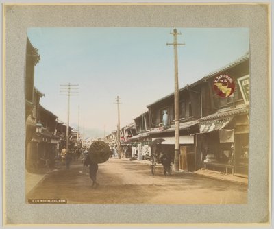Motomachi, Kobe, Japan (håndfarvet sort/hvid foto) af Japanese Photographer