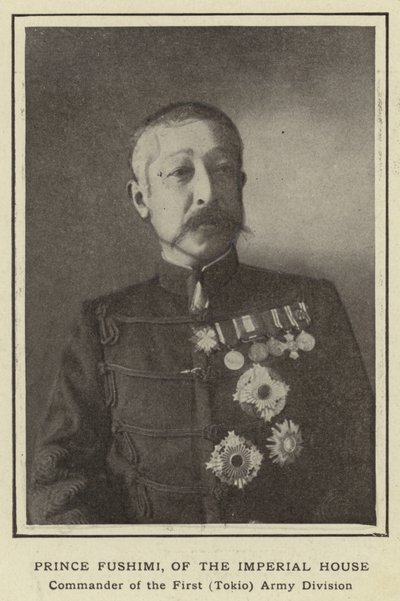 Prins Fushimi, fra det kejserlige hus, øverstbefalende for den første (Tokio) hærdivision af Japanese Photographer