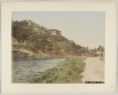 Suwayama Hill, Kobe, Japan (håndfarvet sort/hvid foto) af Japanese Photographer