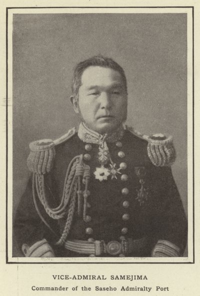 Viceadmiral Samejima, kommandør for Sasehos admiralitetshavn af Japanese Photographer
