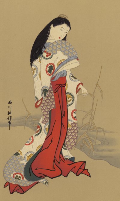 En pige i Genroku-alderen af Japanese School