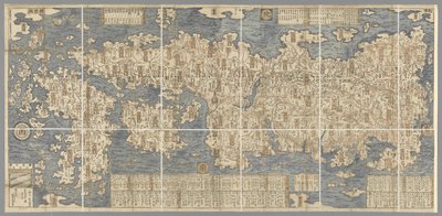 Et stort farvet kort over Japan, tegnet af Ishigawa Nagara af Japanese School