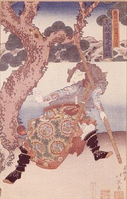 Skuespiller Nakamura Shikan (1800-47), som Kumonryo Shishin, (farve-træsnit) af Japanese School