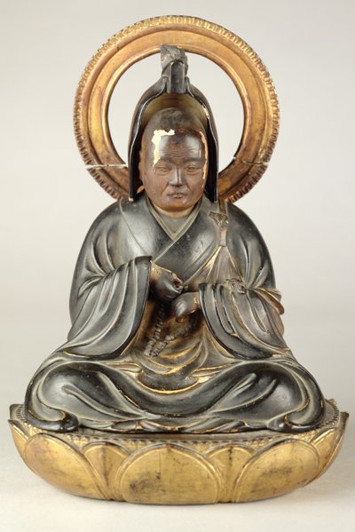 Buddhistisk abbed (lakeret træ) af Japanese School