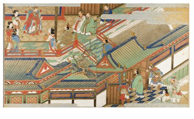 Kinesisk hofscene i Yamato-e-stil af Japanese School