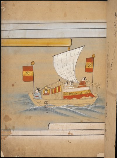 Kinesiske udsendinge i en båd, illustration fra 