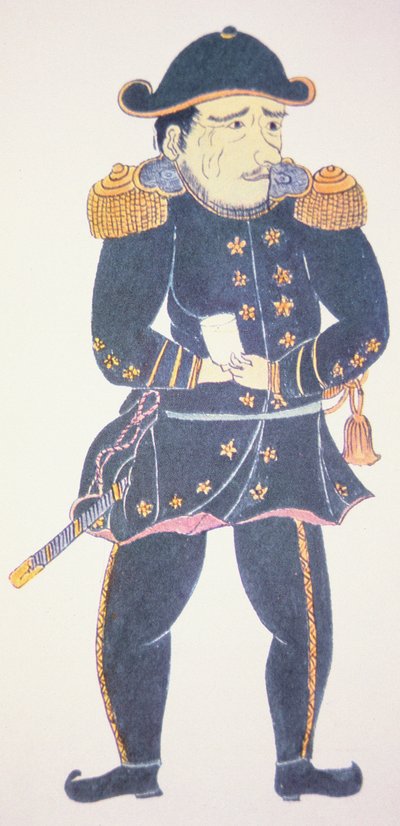 Commodore Perry i Japan - et indtryk af en japansk kunstner af Japanese School