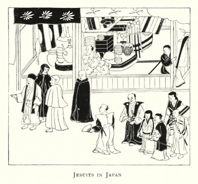 Jesuitter i Japan (litho) af Japanese School
