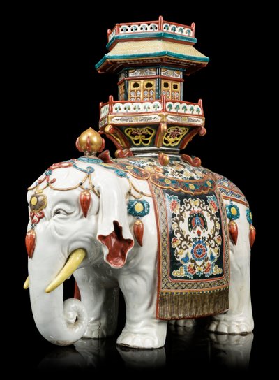 Elefant i Kakiemon-stil af Japanese School