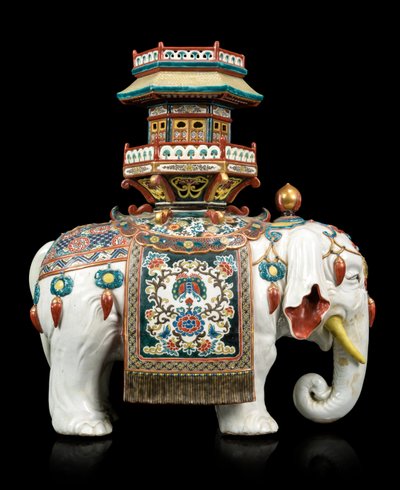 Elefant i Kakiemon-stil af Japanese School