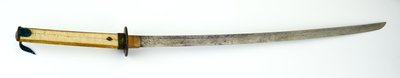 Katana eller sværd (stål, kobber, messing, rayskin, træ og stof) af Japanese School