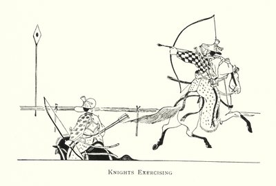 Riddere motionerer (litho) af Japanese School