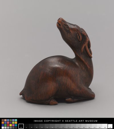 Netsuke modelleret som hjorte, midten af det 19. århundrede (elfenben) af Japanese School