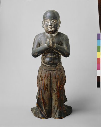 Prince Shotoku i en alder af to, ca. 1300 (Træ med polykrome, bjergkrystal indlagte øjne) af Japanese School