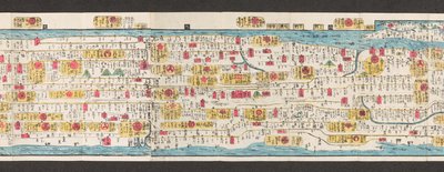 Udsnit af et kort over veje i Japan.  Dai Nihon koku junro meiki daisei. ["Et klart og minutiøst kort over Japans hovedveje"]  1850 af Japanese School