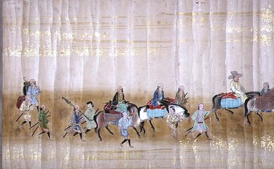 Sjette koreanske ambassade til Japan i Meireki 1 på tidspunktet for Tokugawa Ietsunas tronfølge i 1651, muligvis af Kano Masunobu (1625-94) (rullemaleri) (detalje) (se også 120832) af Japanese School