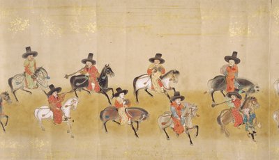 Sjette koreanske ambassade til Japan i Meireki 1 på tidspunktet for Tokugawa Ietsunas arvefølge i 1651, muligvis af Kano Masunobu (1625-94) (rullemaleri) (detaljer) af Japanese School