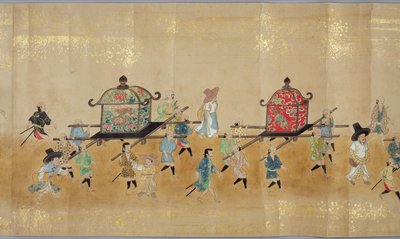 Sjette koreanske ambassade til Japan i Meireki 1 på tidspunktet for Tokugawa Ietsunas arvefølge i 1651, muligvis af Kano Masunobu (1625-94) (rullemaleri) (detaljer) (se også 79774 & 120823) af Japanese School