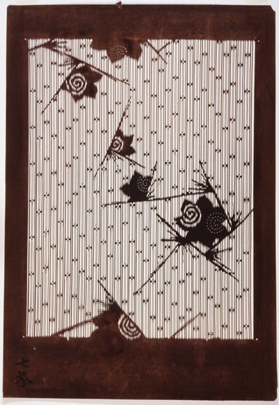 Stencil: Hibiscus og Spurv af Japanese School