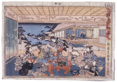 Uden titel (Act Vii Of Chunyu Gishin Roku) (farvetræsnit) af Japanese School