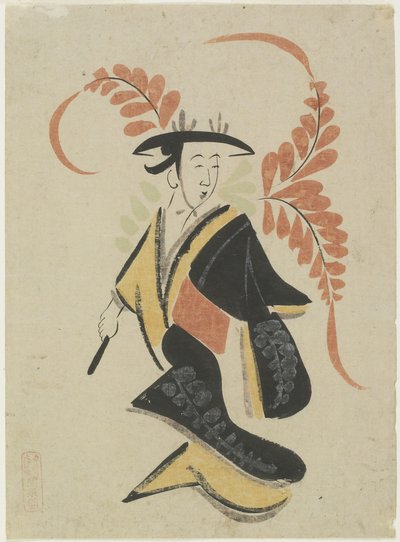 Wisteria Maiden, slutningen af det 17. - begyndelsen af det 18. århundrede (blæk og farve på papir) af Japanese School