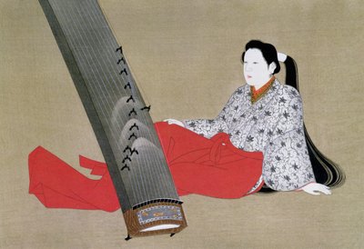 Woman Playing the Koto, gengivet i The Kokka magazine, ca. 1896-97 af Japanese School