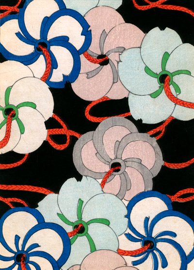 farve træblok print af Camellia Ornamenter af Japanese School