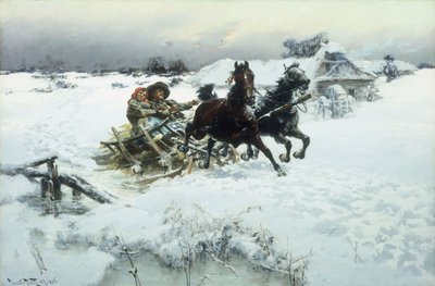 The Sleighride, 1896 af Jaroslav Friedrich Julius Vesin