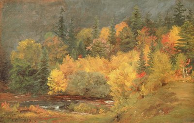 Efterår ved bækken, 1855 af Jasper Francis Cropsey