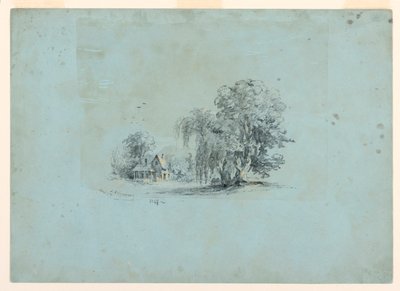 Tegning, landskabsscene, 1847 af Jasper Francis Cropsey
