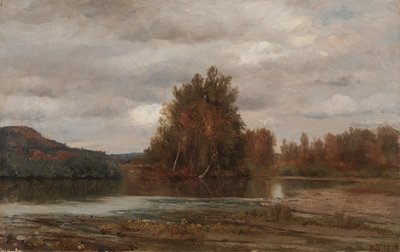 Grå dag på Esopus af Jasper Francis Cropsey