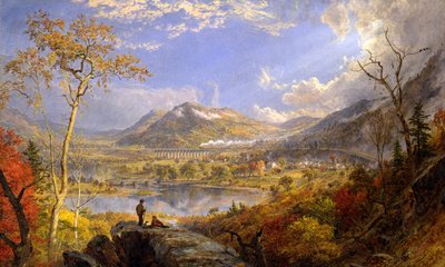 Starrucca-viadukten, Pennsylvania af Jasper Francis Cropsey