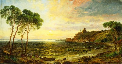 Solnedgang over Lake Thrasemine, 1887 af Jasper Francis Cropsey