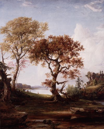 The Hudson i Piermont af Jasper Francis Cropsey