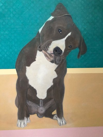 Kære hund - detalje (maleri) af Jasper Galloway