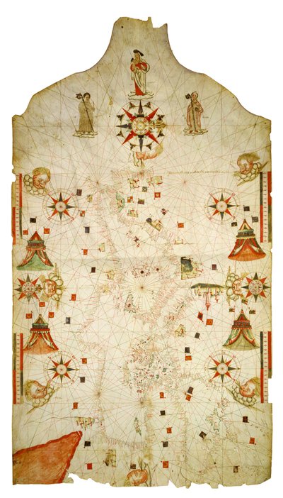 Kort over Middelhavet og Sortehavet, 1563 af Jaume Olives
