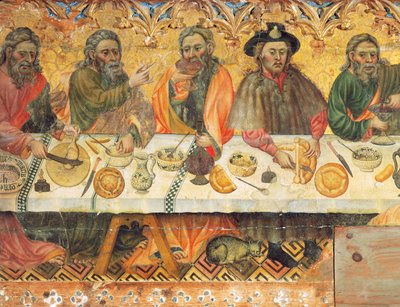 Hellig middag, detalje af en gruppe apostle af Jaume the elder Ferrer