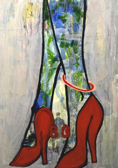 86, 2012 (mixed media på akvarelpapir monteret på panel med opskrift på bagsiden) af Jay Batlle