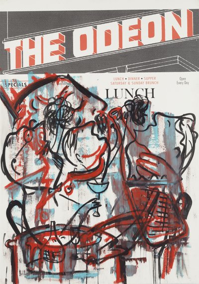 Cassoulet, 2012 (mixed media på akvarelpapir monteret på panel med opskrift på bagsiden) af Jay Batlle