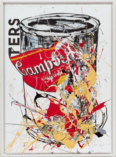 Soup Can 5 Daughters, 2019 (husmaling og blæk på lærred) af Jay Batlle