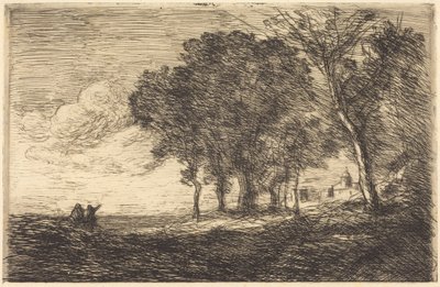 Italiensk landskab (Paysage d'Italie) af Jean-Baptiste-Camille Corot