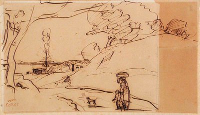Unavngivet landskab af Jean-Baptiste-Camille Corot