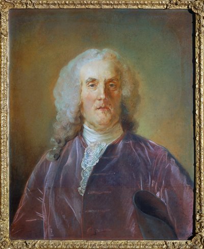Portræt af Abraham Van Robais ... af Jean Baptiste (attr. to) Perronneau