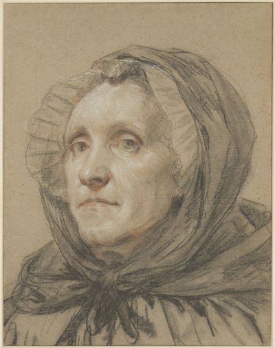 Portræt af kunstnerens mor af Jean-Baptiste Greuze