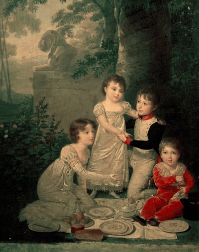 Fire børn af Joachim Murat og Caroline Bonaparte (fra venstre, Letizia af Jean Baptiste Isabey