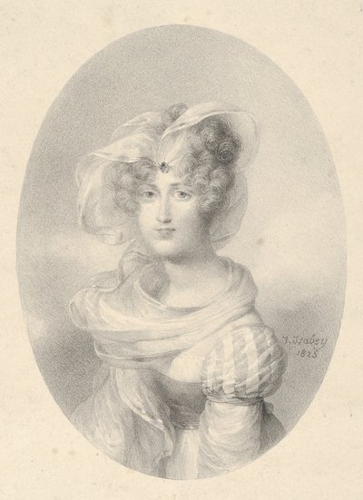 Portræt af Madame Ditte-Harmite af Jean-Baptiste Isabey