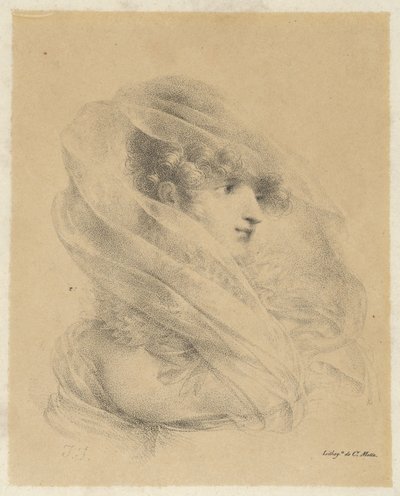 Portræt af Mademoiselle Ledieu af Jean-Baptiste Isabey