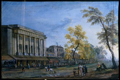 Det italienske teater i Paris. Maleri af Jean Baptiste Lallemand af Jean-Baptiste Lallemand